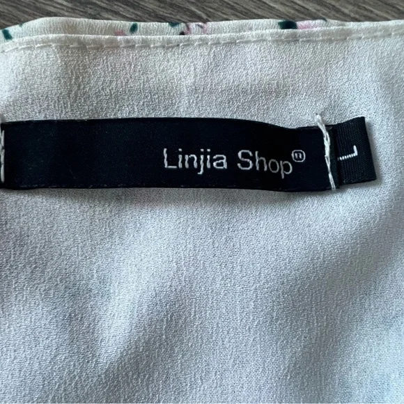 limjia shop coquette floral ruched puff sleeve cinched mini dress Size Large - Picture 15 of 16